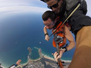 Coffs Skydivers tandem skydive violin
